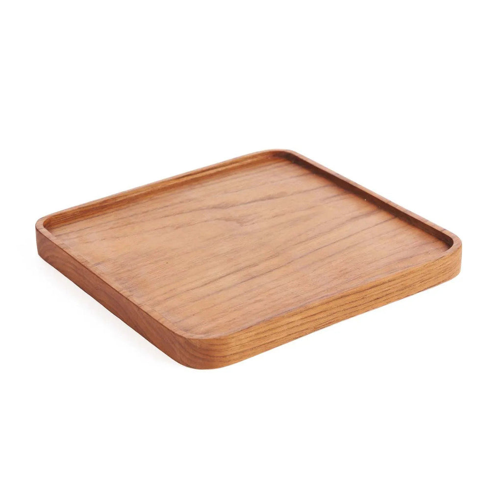 The Teak Square Plate  - Natural - M