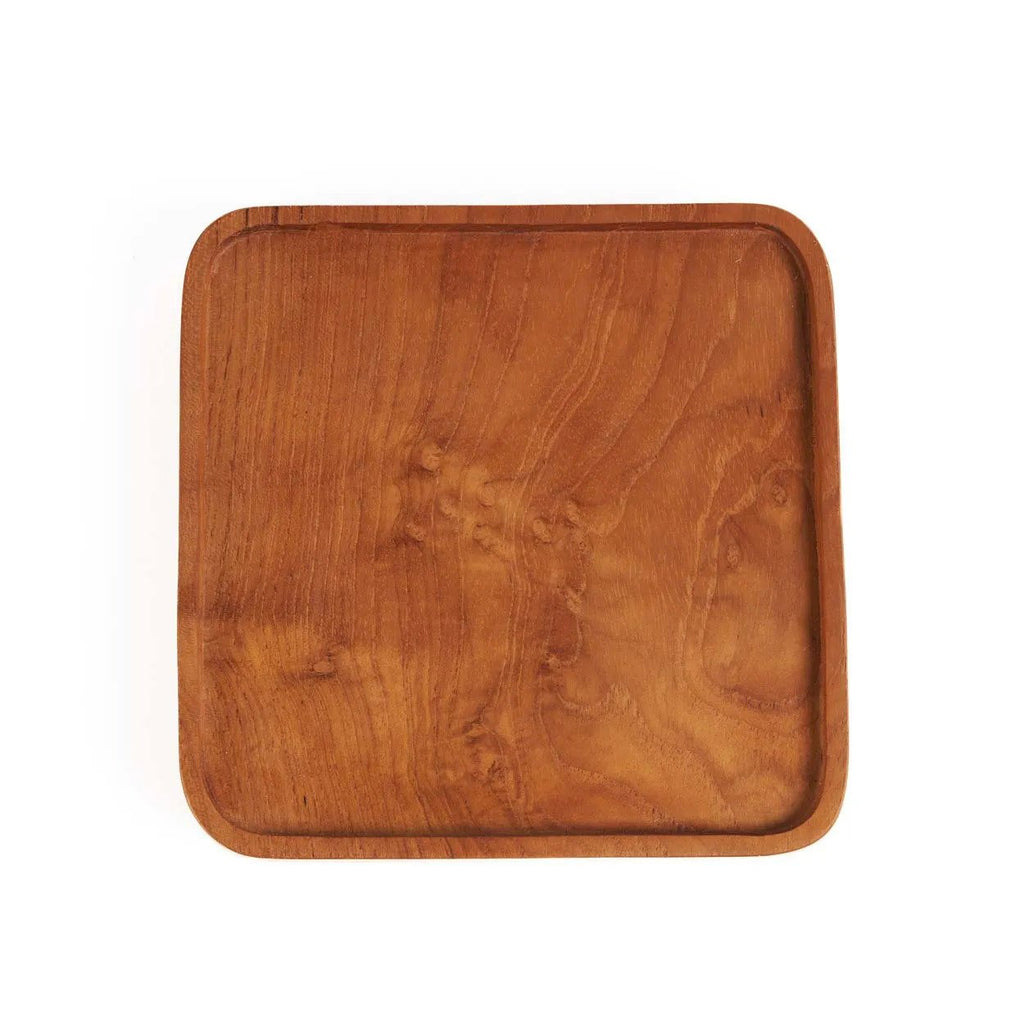 The Teak Square Plate - Natural - XS