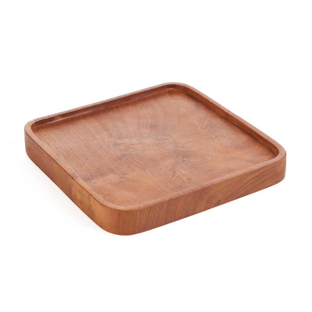 The Teak Square Plate - Natural - XS