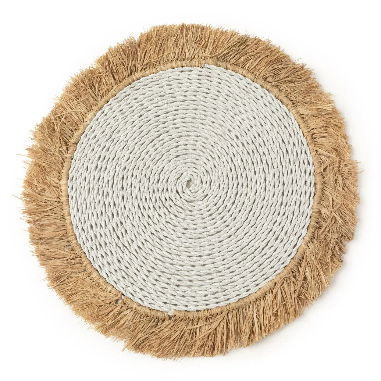 The Seagrass Raffia Placemat - White Natural_40
