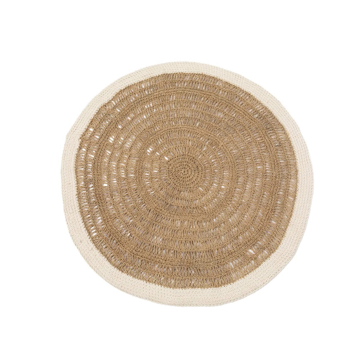 The Seagrass & Cotton Round Carpet - Natural White - 100