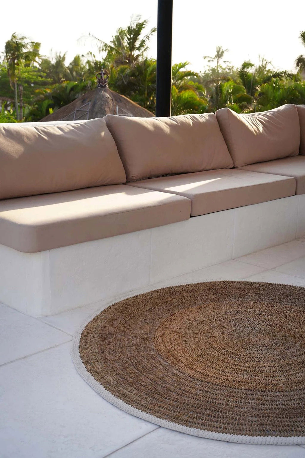 The Seagrass & Cotton Round Carpet - Natural White - 100