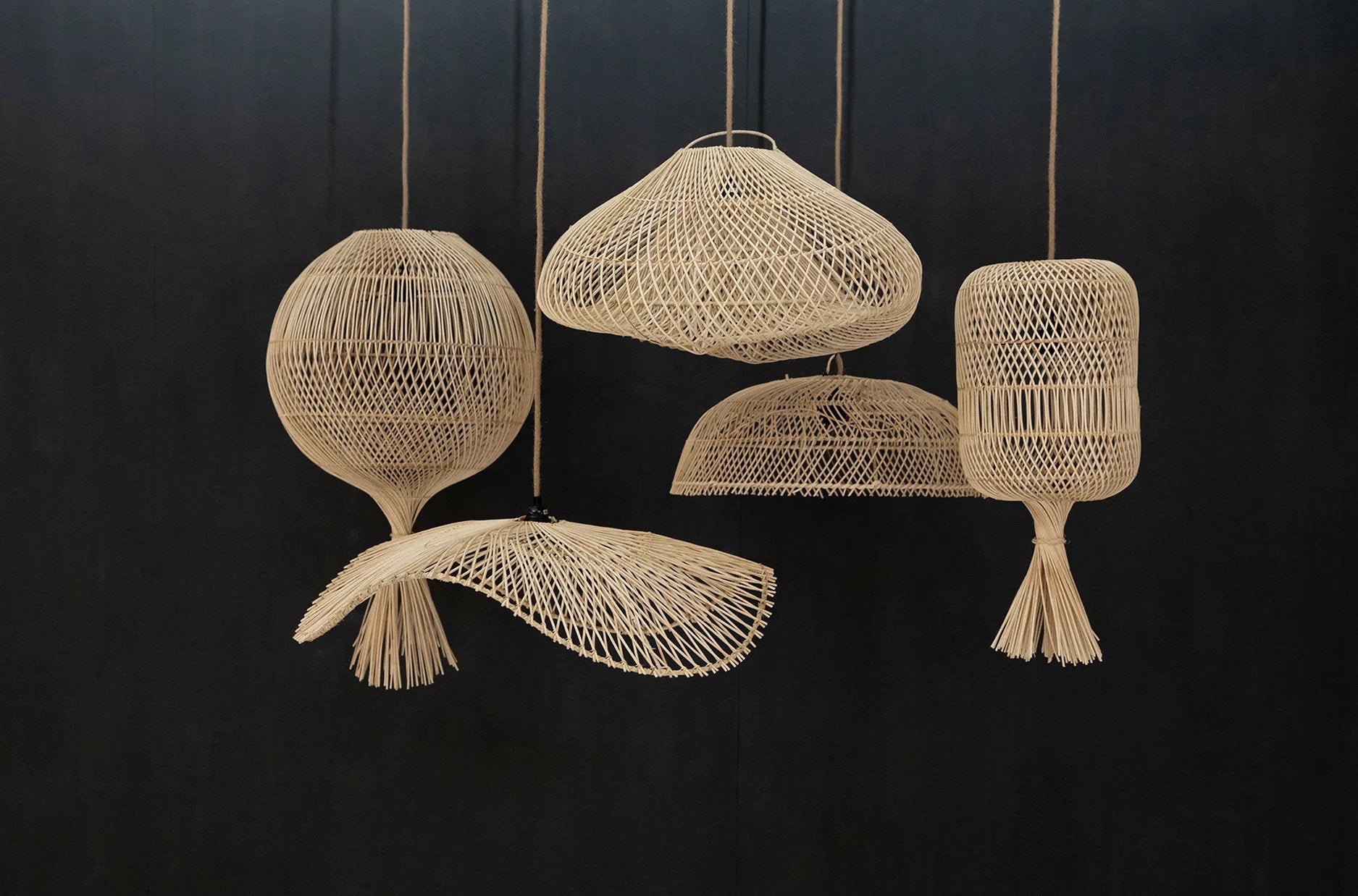 Le lampadaire Dumpling - suspension - naturel - L