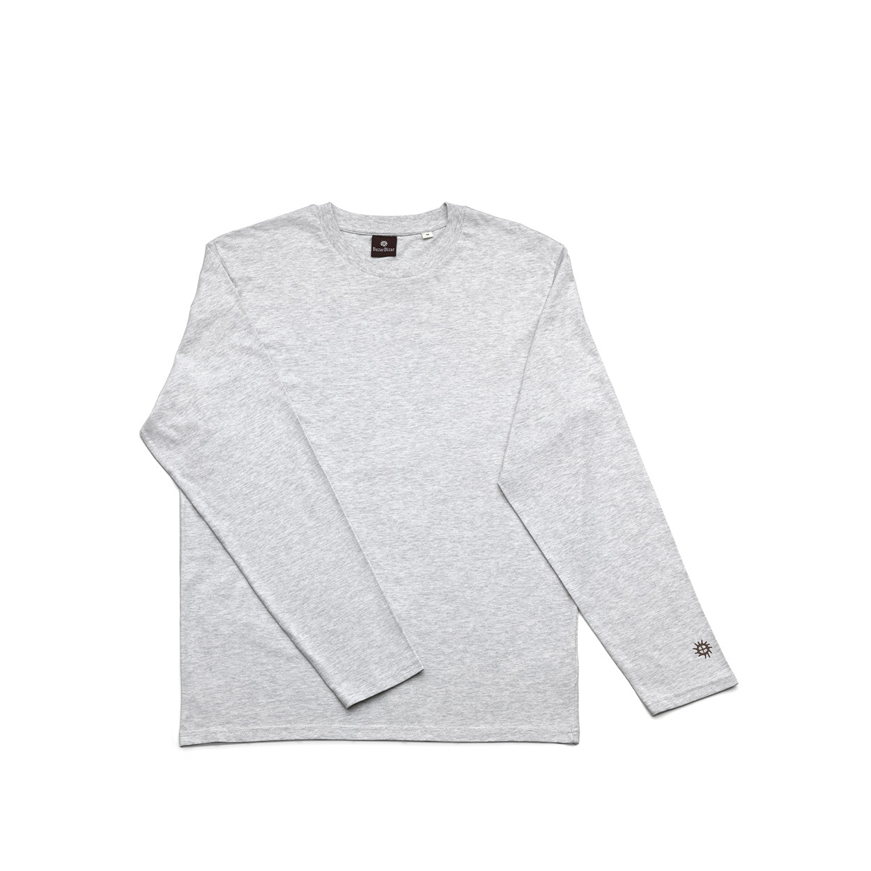 Camiseta de manga larga Checkerboard - gris jaspeado - S