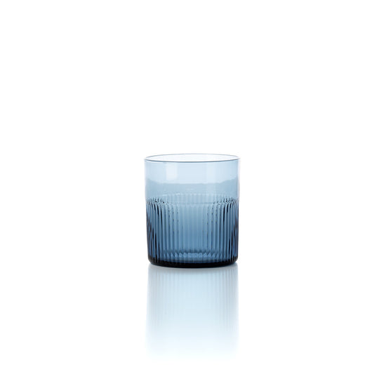 Bicchiere basso ondulato - Azzurro