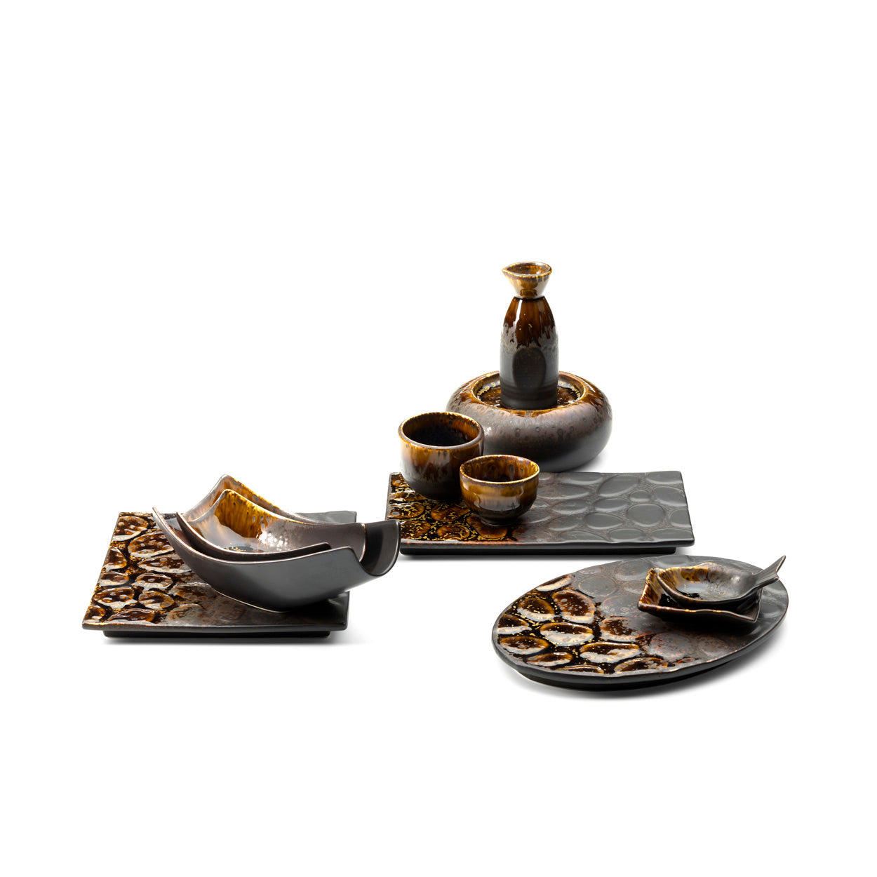 De Merapi serveerschaal - bruin - L