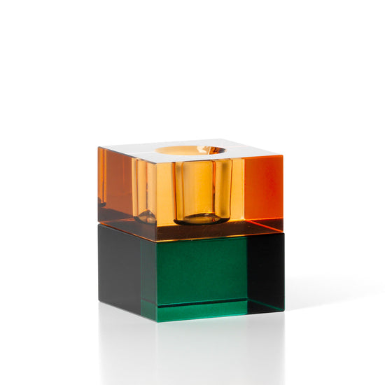 El portavelas Gem Blocks - Ámbar verde