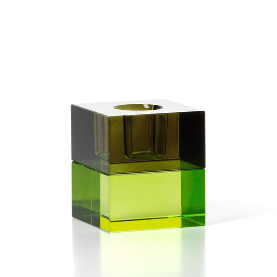 El portavelas Gem Blocks - Verde ahumado