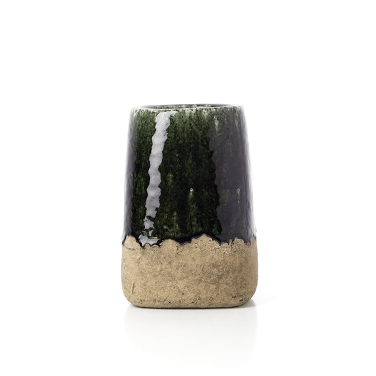Maceta cónica Moss - Verde cemento - M