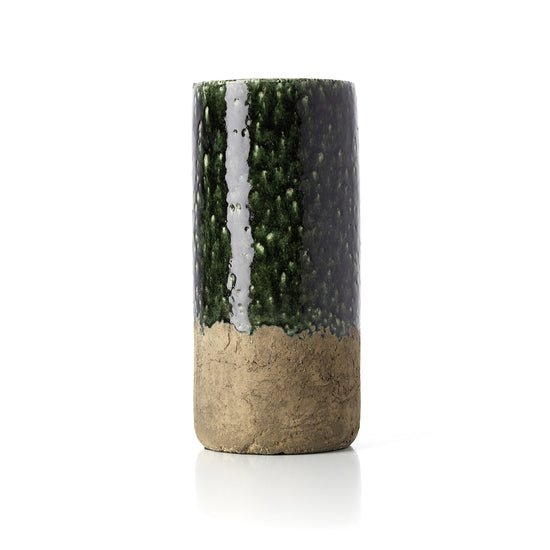 Jarrón cilíndrico Musgo - Verde hormigón - L