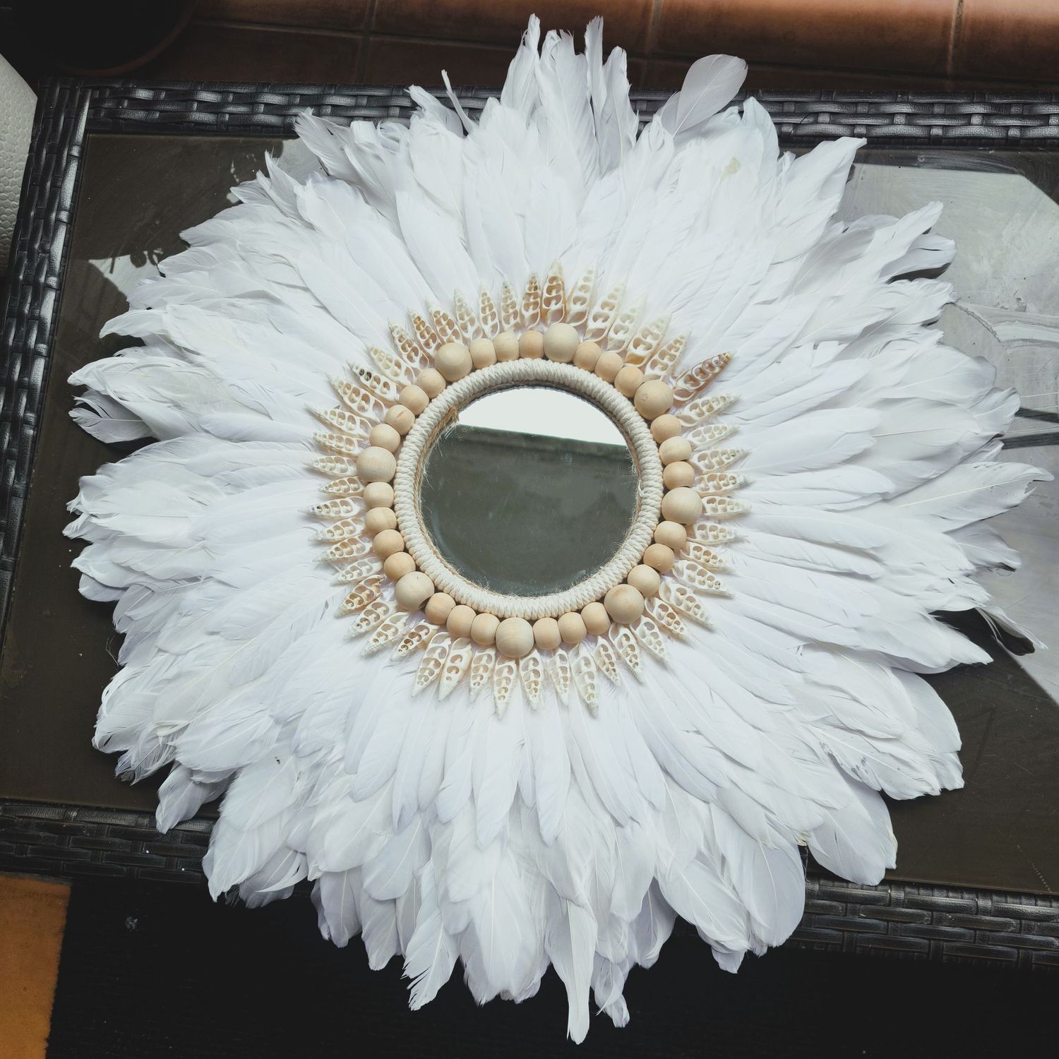 Espejo de plumas “Alma de Mar”