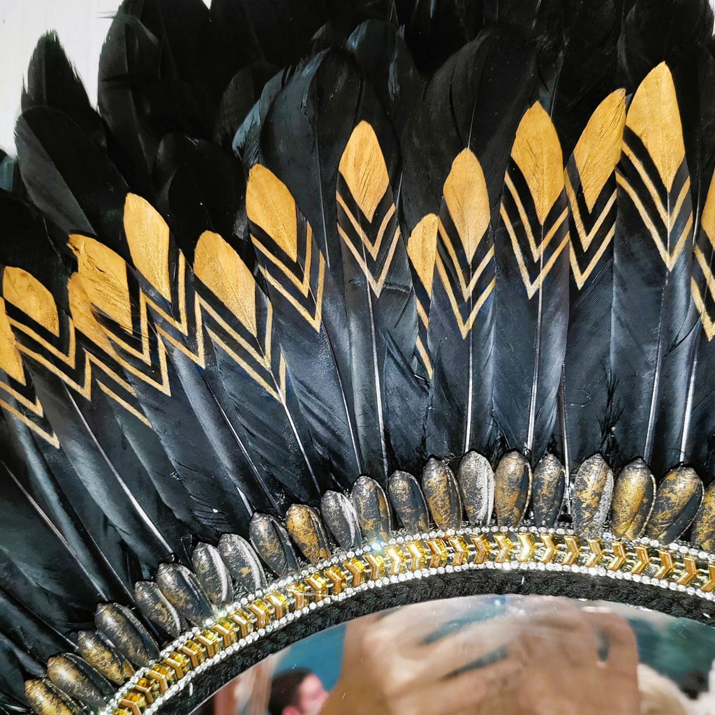 Espejo de plumas “Eclipse Dorado”