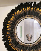 Espejo de plumas “Eclipse Dorado”