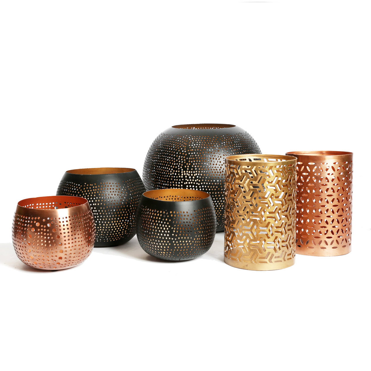 De Hollow Zigzag Kaarshouder - Goud - M