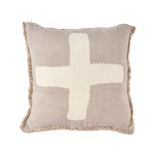La funda de cojín Cruz Marfil - blanco natural - 50x50