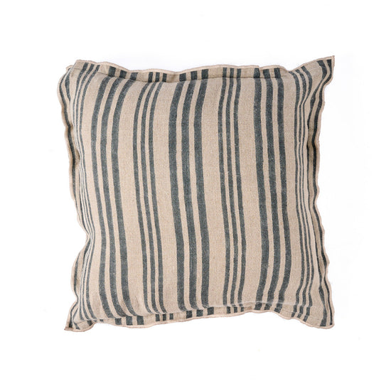 Funda de cojín a rayas nórdicas - Natural/Negro - 50x50