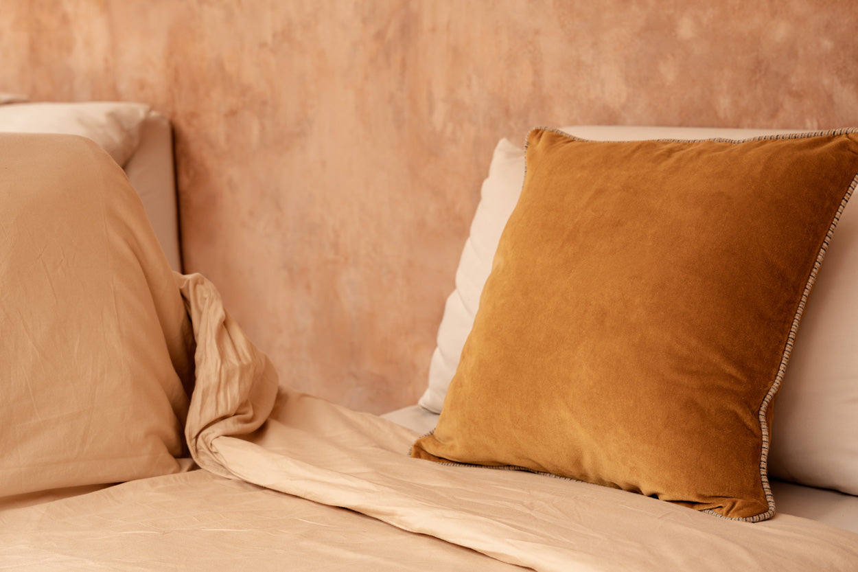 Funda de cojín Velvet Crush - Mostaza - 50x50