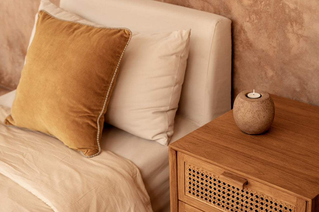 Funda de cojín Velvet Crush - Mostaza - 50x50