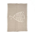 De Linen Fish Keukendoek - Natural White - 50x70