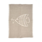 De Linen Fish Keukendoek - Natural White - 50x70