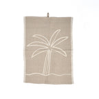 De Linen Palm Tree Keukendoek - Natural White - 50x70