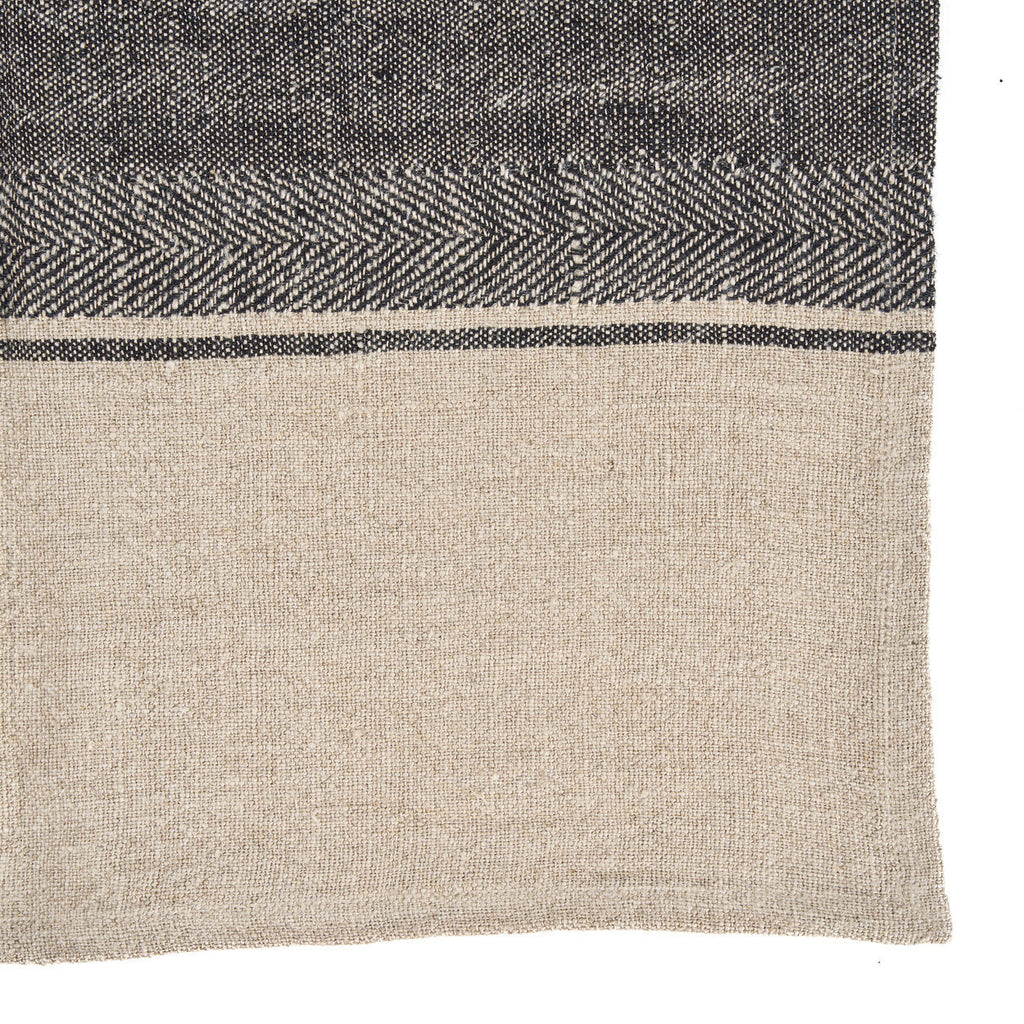 De Linen Moody Keukendoek - Natural Black - 50x70