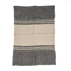 De Linen Dash Keukendoek - Natural Black - 50x70