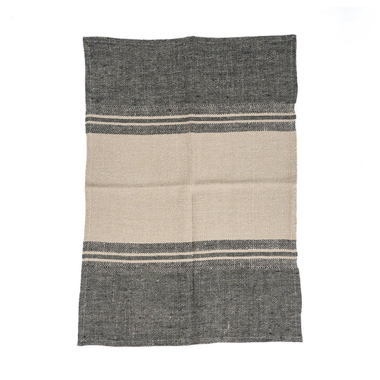 Toalla de cocina The Linen Dash - Negro natural - 50x70
