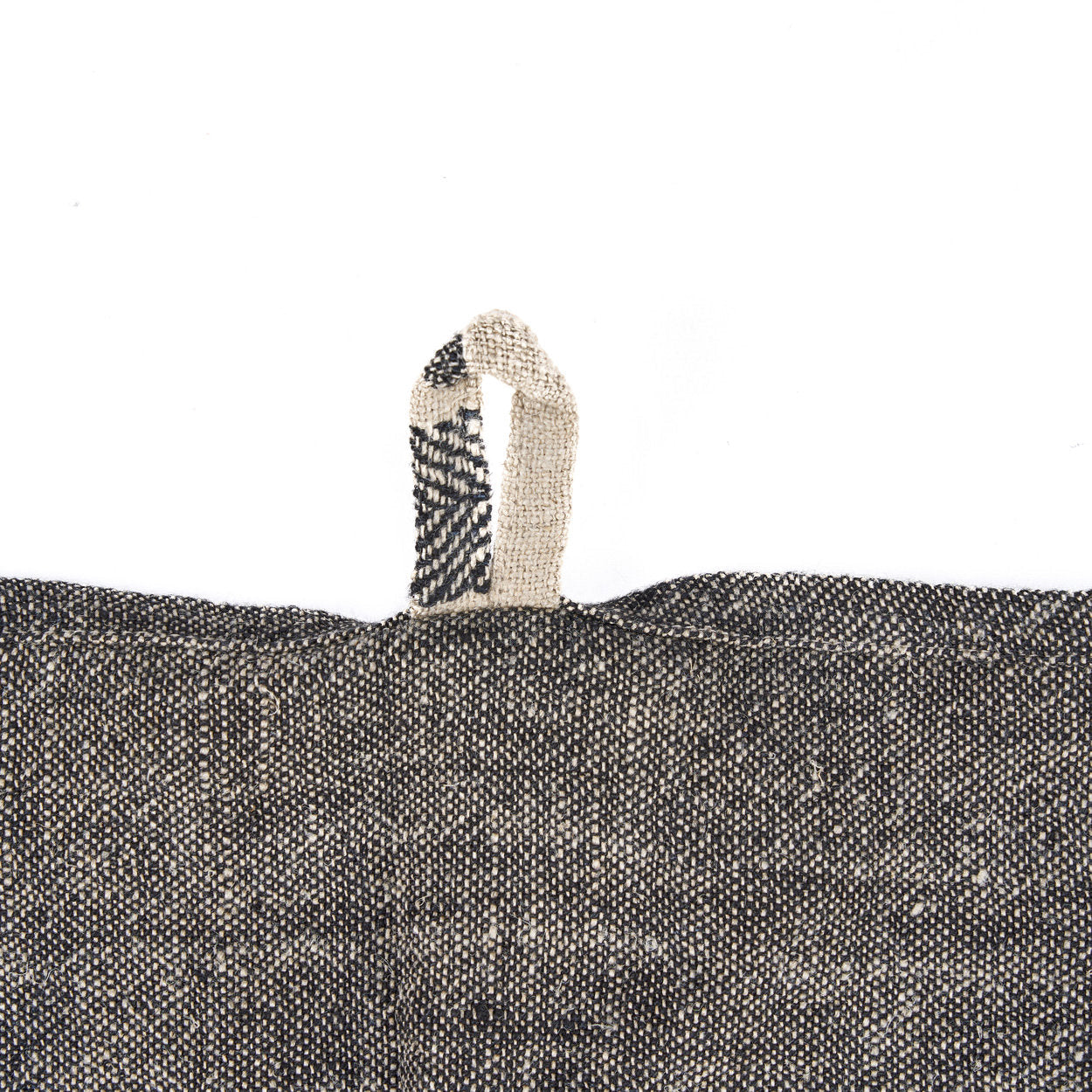 De Linen Smudge Keukendoek - Natural Black - 50x70