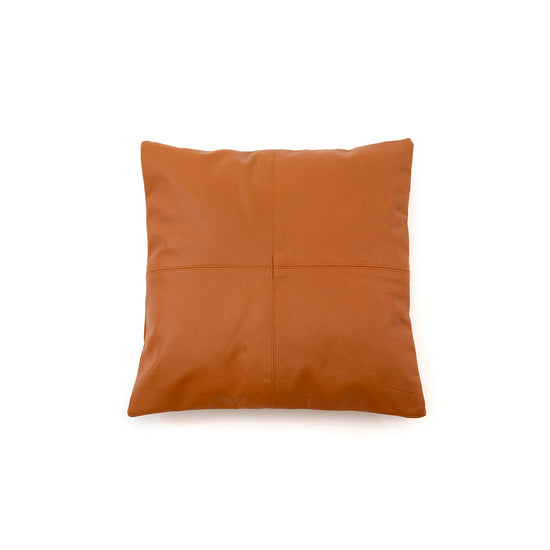 Funda de cojín de cuero de cuatro paneles - color camello - 40x40