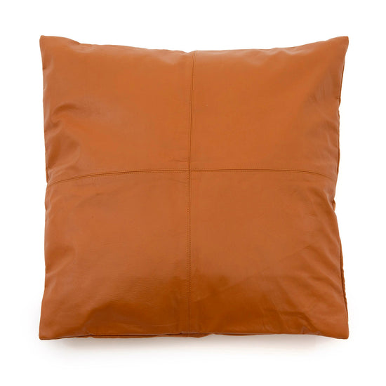 Funda de cojín de cuero de cuatro paneles - camel - 60x60