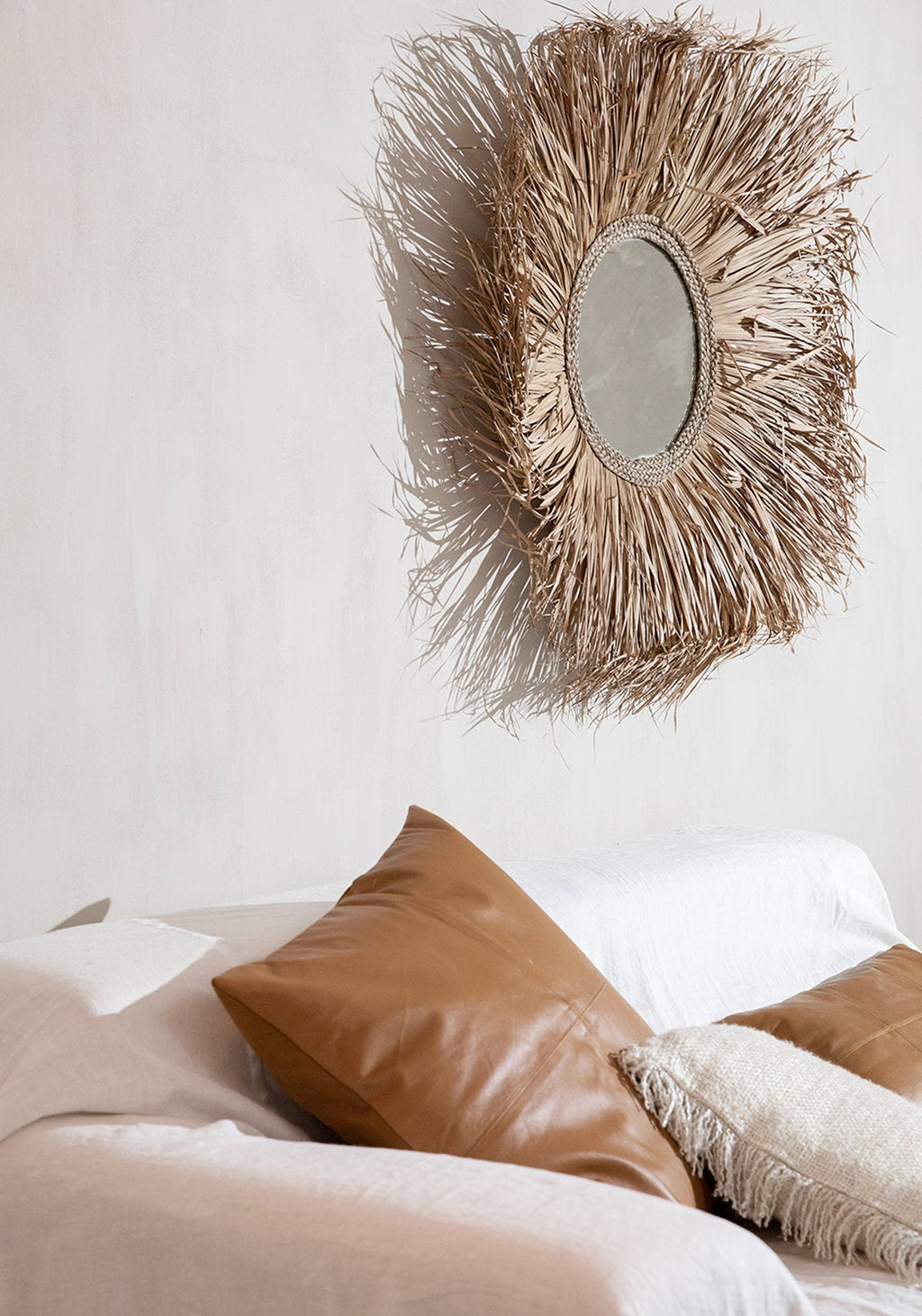 Funda de cojín de cuero de cuatro paneles - camel - 60x60