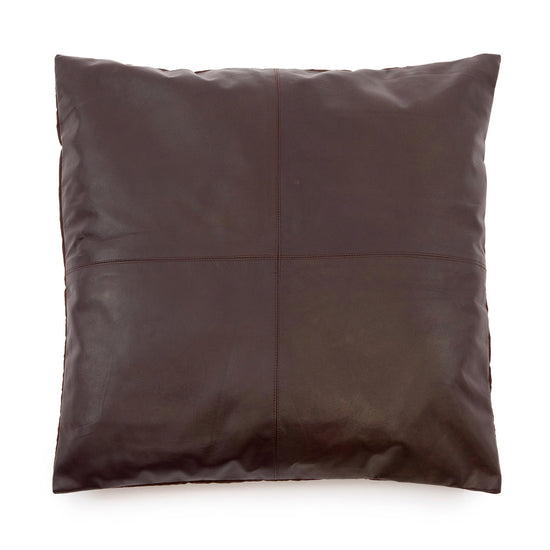 Funda para cojín de cuero de cuatro paneles - Chocolate - 60x60