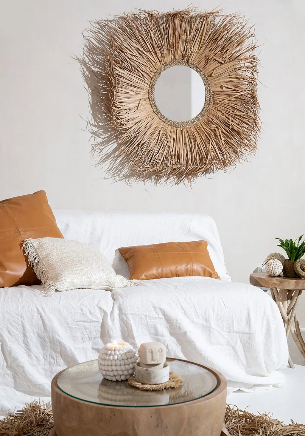 Funda de cojín de cuero de seis paneles - camel - 30x50