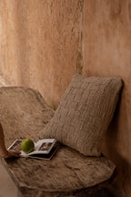 De Linen Damier Kussensloop - Naturel