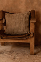 De Linen Damier Kussensloop - Naturel