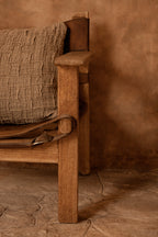 De Linen Damier Kussensloop - Naturel