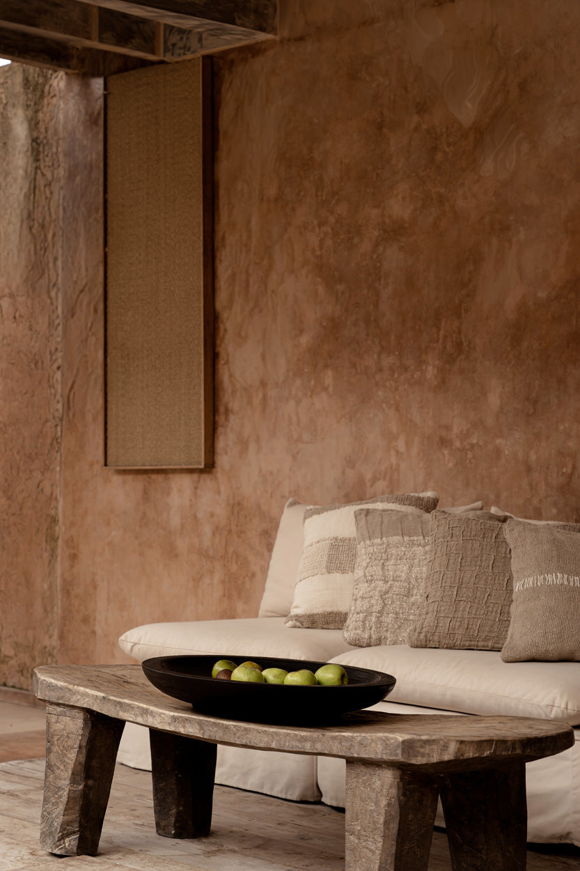 De Linen Damier Kussensloop - Naturel