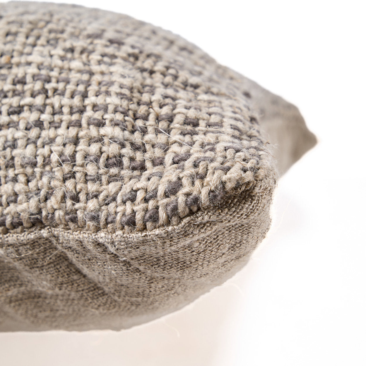 De Linen Grain Kussensloop - Naturel Zwart