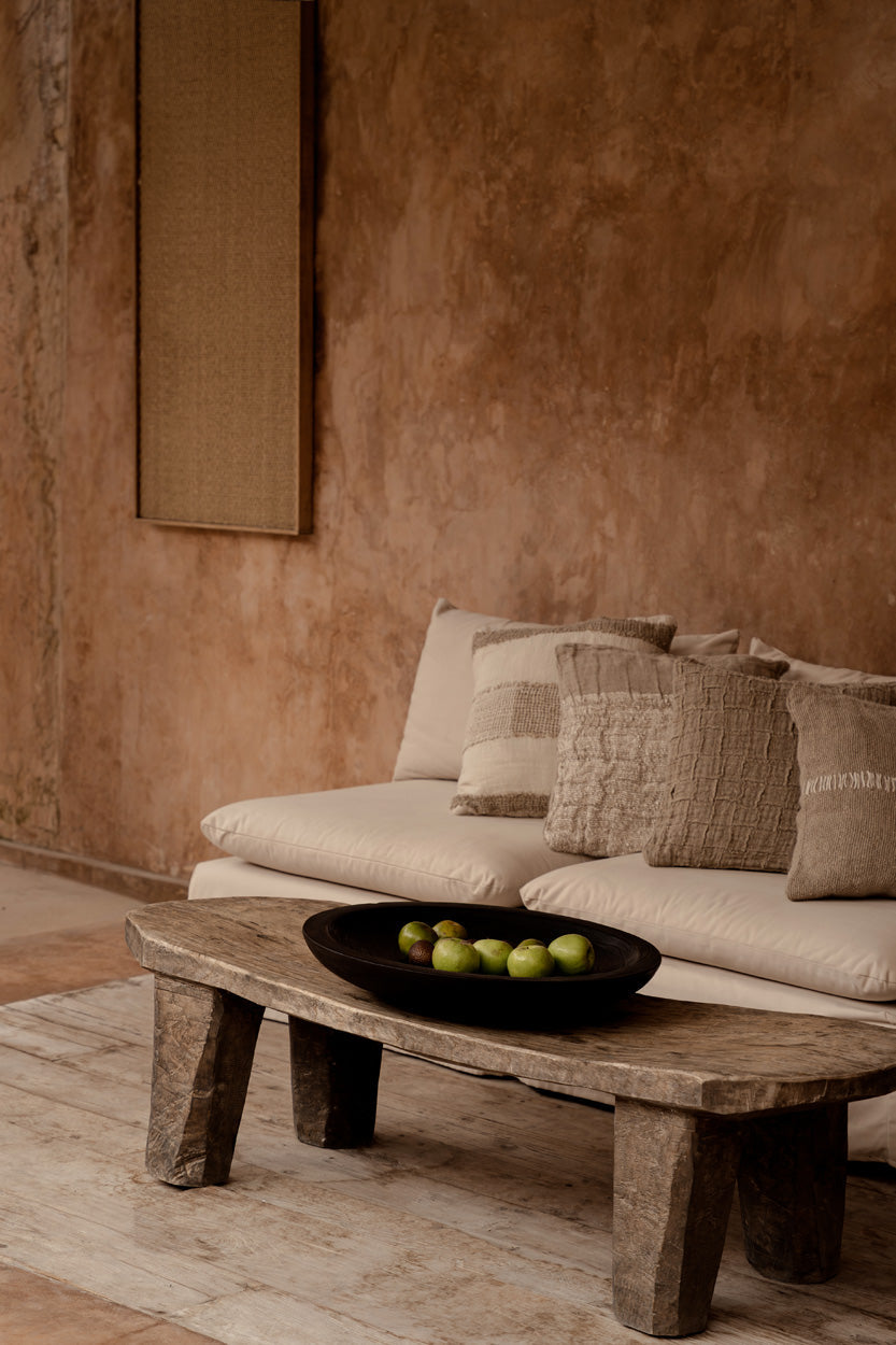 De Linen Grain Kussensloop - Naturel Zwart