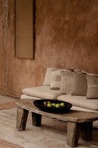 De Linen Grain Kussensloop - Naturel Zwart