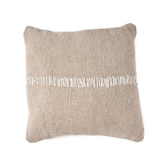 Funda de cojín en punto lino - blanco natural