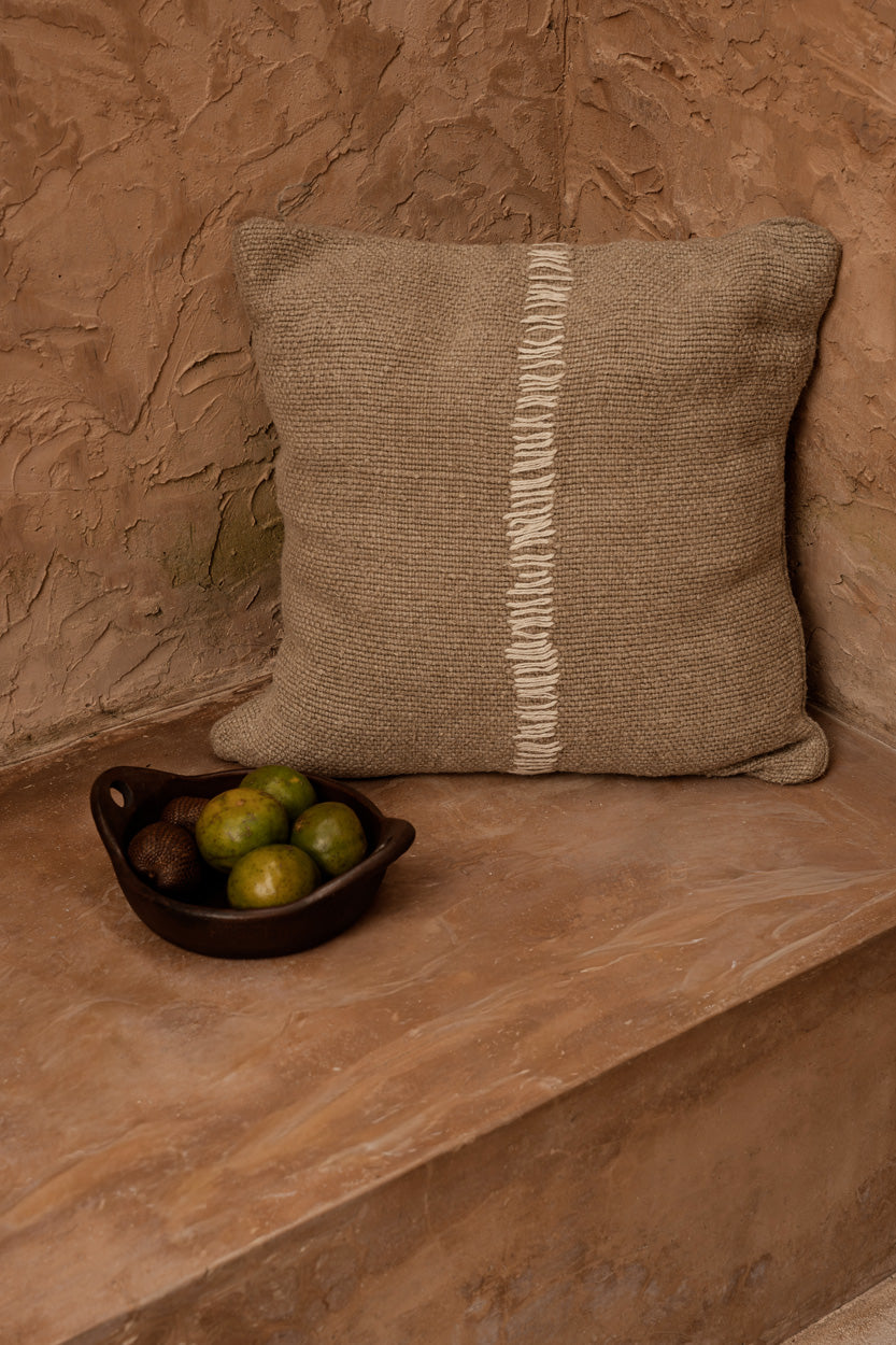 De Linen Stitch Kussensloop - Naturel Wit