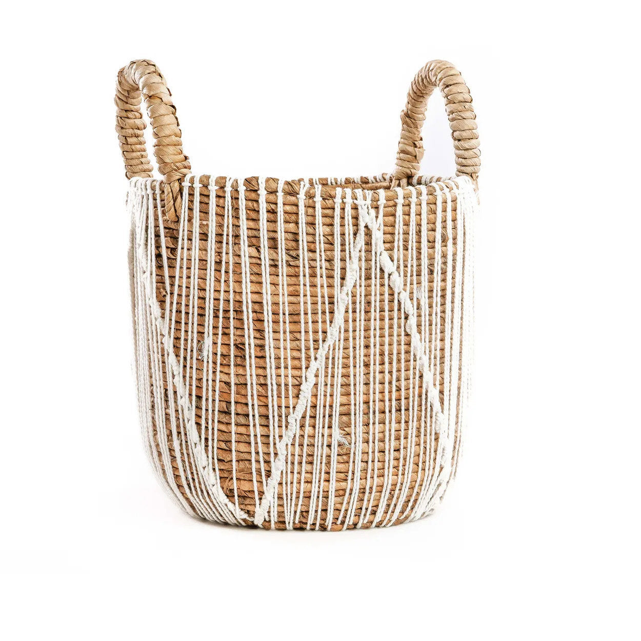 The Straight Stitched Macrame Basket - S