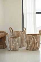 The Straight Stitched Macrame Basket - S