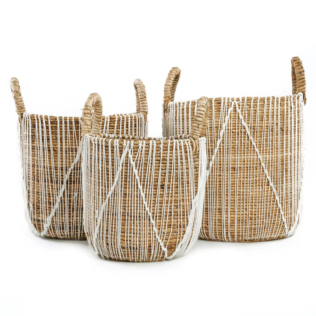 The Straight Stitched Macrame Basket - S