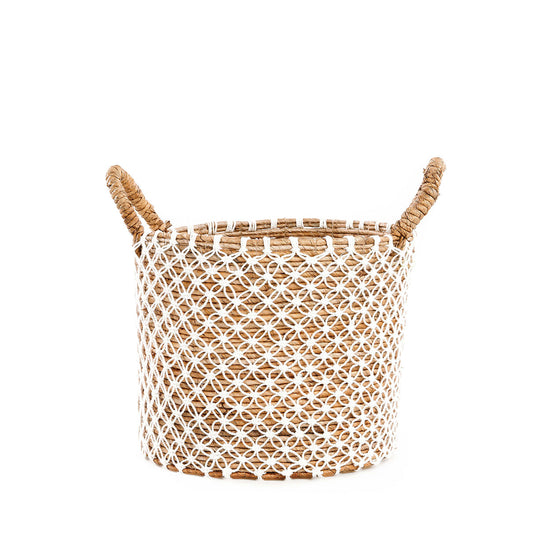 Cesta de macramé con puntadas cruzadas - M