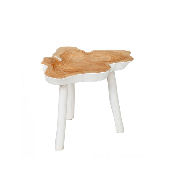 Mesa auxiliar orgánica - blanco natural