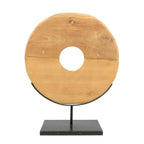 The Teak Disc on Stand - L
