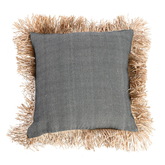 Funda de cojín Bonita de algodón - Negro natural - 60x60